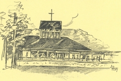 La nouvelle église - dessin de M. Alain Léon Pessy